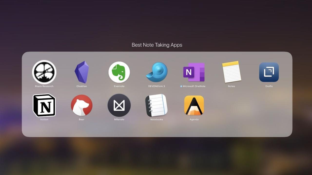 Note taking apps